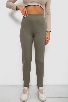 Лосины в рубчик на флисе, цвет хаки, 244R1709