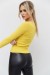 Кофта жіноча на блискавці в рубчик, колір гірчичний, 204R003