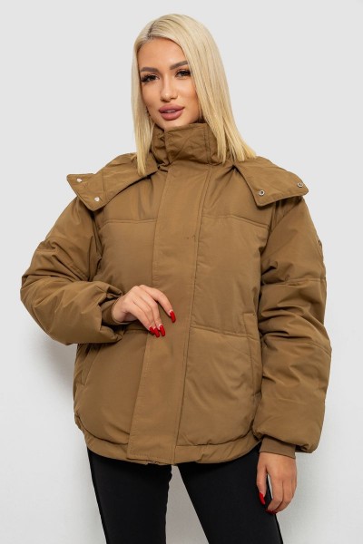 Куртка женская зимняя короткая, цвет хаки, 244R983
