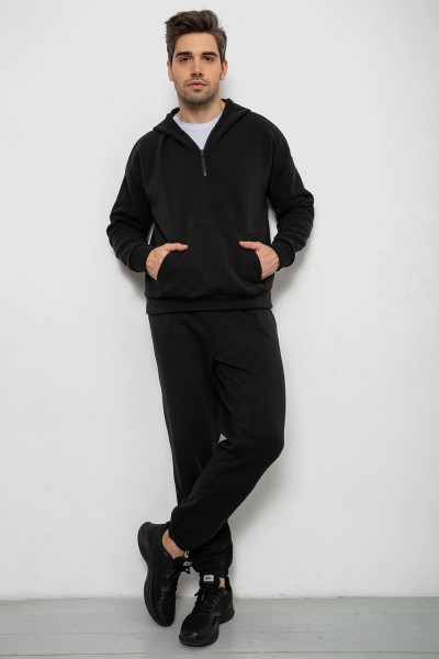Спортивный костюм мужской на флисе., цвет черный, 238R030