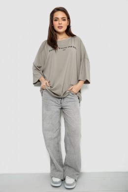 Футболка женская с принтом, цвет серый, 244R3014