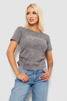 Футболка женская с принтом, цвет серый, 221R3303