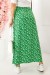 Юбка софт с цветочным принтом, цвет зеленый, 257R11
