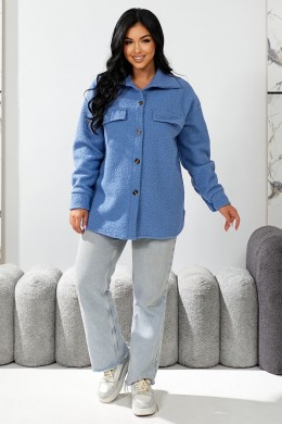 Рубашка -бомбер женская, цвет джинс, 257R153