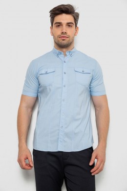 Рубашка мужская однотонная  -уценка, цвет голубой, 214R6917-2-U