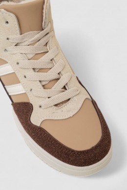 Кроссовки женские зимние на меху, цвет бежево-коричневый, 248RAD400-10