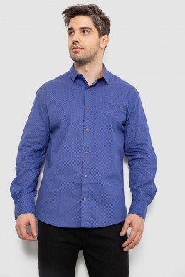 Рубашка мужская с принтом, цвет электрик, 214R7044