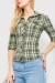 Рубашка женская в клетку, цвет хаки, 230R063 Рубашка женская в клетку, цвет хаки, 230R063