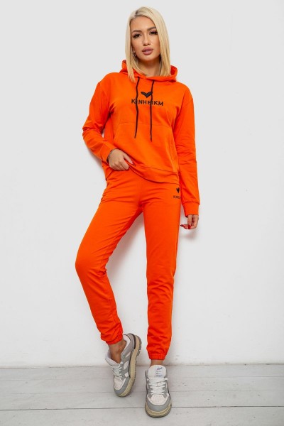 Спортивный костюм женский двухнитка, цвет оранжевый, 214R1419-007