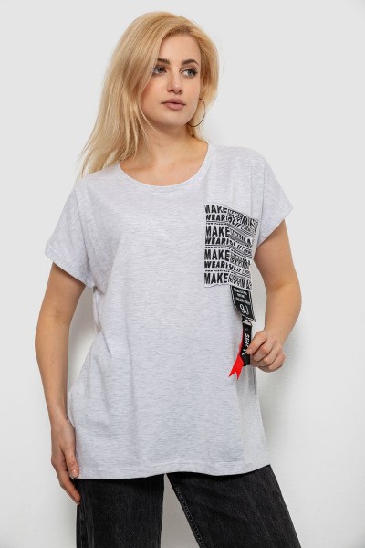 Футболка женская с принтом, цвет серый, 244R2412
