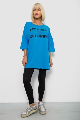 Футболка женская с принтом, цвет голубой, 244R3012-5