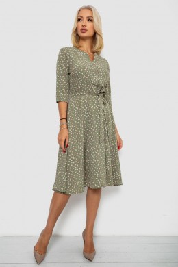Платье софт с принтом, цвет оливковый, 230R1011-5