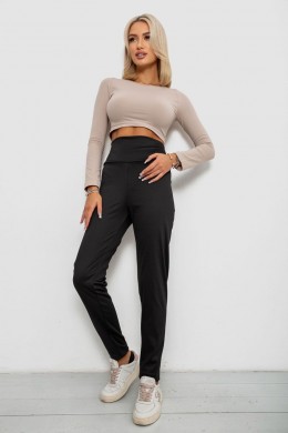 Лосини однотонні на флісі, колір чорний, 238R58412