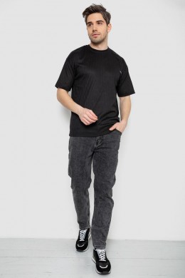 Футболка мужская однотонная, цвет черный, 244R3130