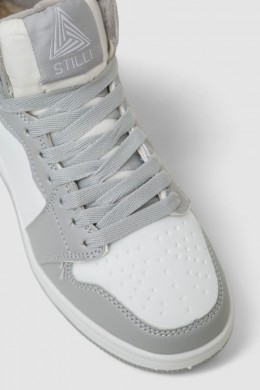 Кроссовки женские зимние на меху 48RHB470-14, цвет Бело-серый