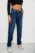 Джинси жіночі однотонні MOM FIT, колір синій, 244R8184