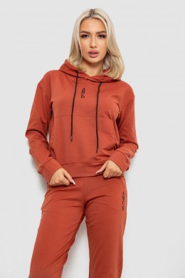 Спортивний костюм жіночий двонитка, колір теракотовий, 214R1419-001