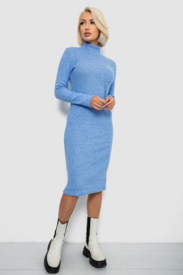 Платье повседневное утепленное, цвет голубой, 257R115