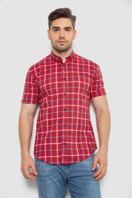 Сорочка чоловіча в клітку  -уцінка, колір червоний, 214R831-1-U