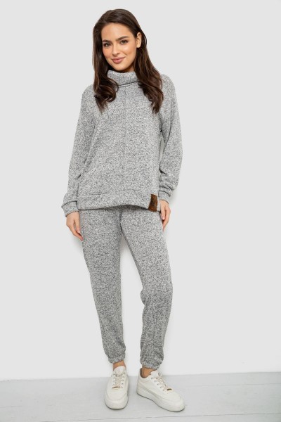 Костюм женский повседневный, цвет серый, 257R123