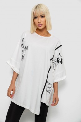 Футболка женская с принтом, цвет молочный, 244R4007