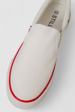 Кеди з тканини  -уцінка, колір білий, 248RLX02-U-58