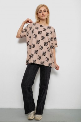 Футболка женская с принтом, цвет бежевый, 244R4015