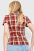Рубашка женская в клетку, цвет терракотовый, 230R061-11 Рубашка женская в клетку, цвет терракотовый, 230R061-11