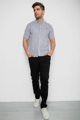 Сорочка чоловіча в смужку  -уцінка, колір біло-чорний, 214R835-U