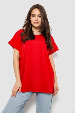 Футболка женская однотонная, цвет красный, 244R2400