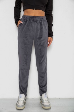 Спортивні штани велюрові жіночі на флісі, колір сірий, 238R350