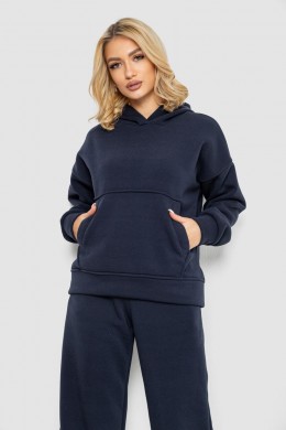 Спортивный костюм женский на флисе, цвет темно-синий, 177R056