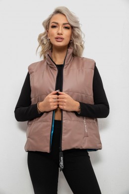 Жилет женский демисезонный экокожа, цвет коричневый, 257R98-1