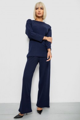 Костюм женский трикотажный в рубчик, цвет синий, 257R1321-1