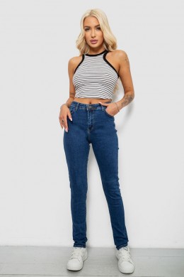 Джинси жіночі однотонні Skinny, колір синій, 244R2001-B