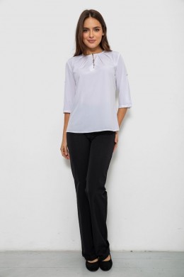 Блуза однотонная, цвет белый, 230R1121-7