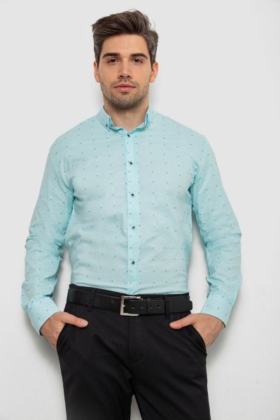 Рубашка мужская с принтом, цвет мятный, 214R7074