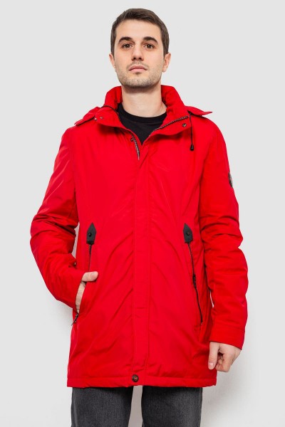 Куртка мужская демисезонная с капюшоном, цвет красный, 244R0221AL