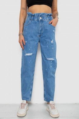 Джинси жіночі Mom-fit, колір блакитний, 244R1573