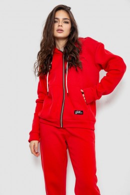 Спортивный костюм женский на флисе, цвет красный, 244R1555