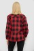 Рубашка женская в клетку, цвет красный, 244R1070 Рубашка женская в клетку, цвет красный, 244R1070