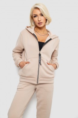 Спортивный костюм женский на флисе, цвет бежевый, 257R86