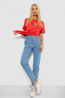 Футболка женская с принтом, цвет коралловый, 238R330