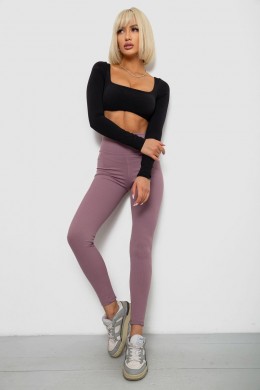 Лосины однотонные в рубчик, цвет пудровый, 244R686