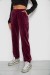 Спортивні штани велюрові жіночі на флісі, колір бордовий, 238R58647-3