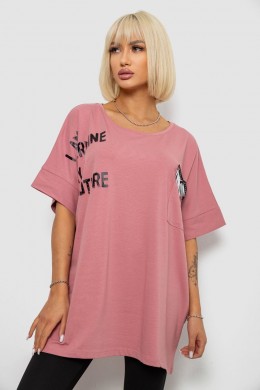 Футболка женская с принтом, цвет пудровый, 244R2511
