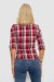 Рубашка женская в клетку, цвет бордовый, 230R063 Рубашка женская в клетку, цвет бордовый, 230R063