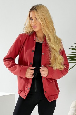 Бомбер женский искусственный кашемир, цвет темно-коралловый, 257R325