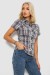 Рубашка женская в клетку, цвет серый, 230R061-12 Рубашка женская в клетку, цвет серый, 230R061-12