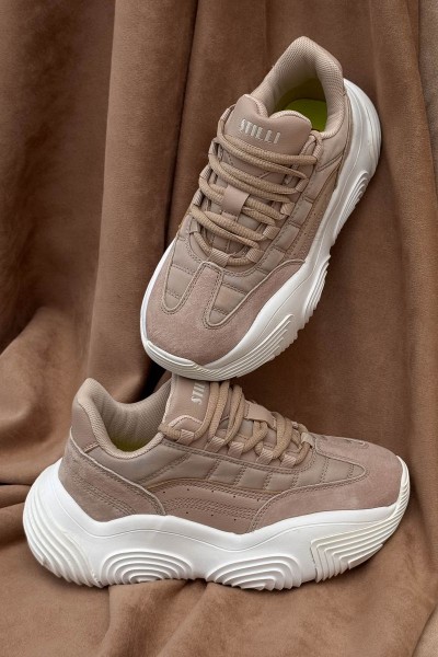 Кроссовки женские, цвет бежево-белый, 248RCX1250